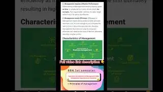 Introduction of management in BBA Management concept of theory#bbastudents #shortsfeed @bba.a2z