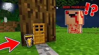 &iexcl;Me ESCONDI de BEBE NOOB.EXE dentro de un ARBOL! 😨🏠🌳 | Escapa de BEBE NOOB en Minecraft