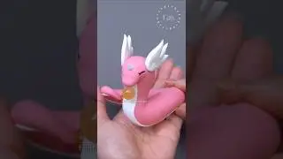 how to make pink dragonair Pok&eacute;mon figure with air dry clay art craft Fondant polymer clay tutorial