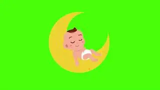 Sleeping Baby on the Moon Animation video | Free Chrome Key Green Screen Lullaby Animation Footage