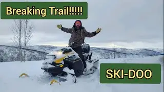 Ski-Doo breaking trail in the mountains #Alaska #offgrid #skidoo #snow