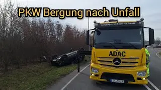 ++ PKW Bergung durch ADAC ++ PKW kracht in B&ouml;schung und Landet auf dem Dach - Dessau - 18.02.2024
