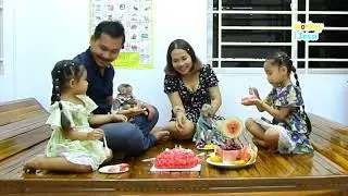 Family monkey party Happy Valentine's day