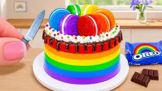 Mini Rainbow OREO Cake Recipe 🌈 Stunning Mini Cake Decorating and ASMR