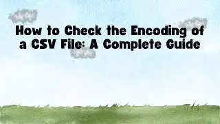 How to Check the Encoding of a CSV File: A Complete Guide