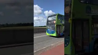 British double decker buses diesel and electric in Cambridge United Kingdom #today Trinity College