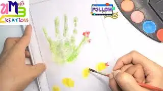 how to make chicken & chicks using hand & thumb impression/diy kids project