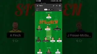 SIX VS REN DREAM11  TODAY MATCH | @FANTASYCRICKETGURU  @YouTubeFanfest @cricketcomau @AnuragDwivedi