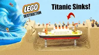 LEGO Dam Breach Experiment - Lego Titanic Sinks & Lego City Flooding