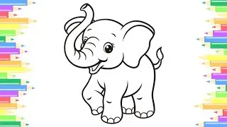 Baby Elephant Drawing 🐘 | Elephant drawing step by step | How to draw a elephant