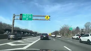 Driving through Long Island expressway New York