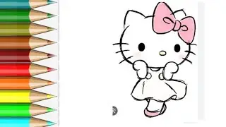 Beautiful Hello Kitty Drawing,Colouring,Painting for Kids and Toddlers. 