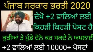 punjab govt jobs 2020 | punjab govt jobs 2020 12th pass | punjab govt jobs