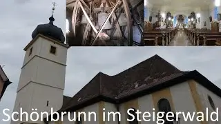 Schönbrunn im Steigerwald (BA) Die drei Glocken der Pfarrkirche Maria Himmelfahrt (Turmaufnahme)