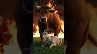 The cow saved the goat and the driver 😭 #cow #rescue #tractor #funny #short #aimaze