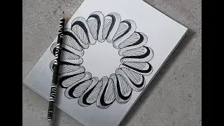 Zentangle Wreath Pattern | Relaxing Circular Ribbon Design Tutorial
