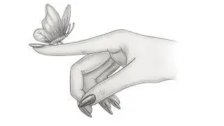 Butterfly on Finger Pencil Sketch / Drawing Step by Step Tutorial#sketching #art #drawingtechniques