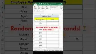Assign Random Shifts in Excel ⚡ | Quick Employee Scheduling Hack! #excel #excelhacks