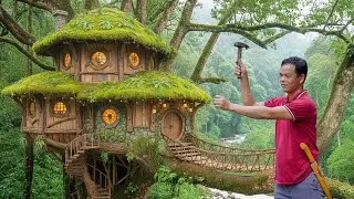 Survival Skills to Build a Giant House in the Forest &ndash; Secret Safe Shelter &ndash; Man Builds