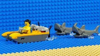Lego City Beach Fisherman Shark Attack