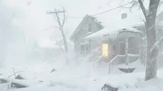Snowstorm Sounds for Deep Sleep ❄️ Falling Snow & Winter Night Ambience