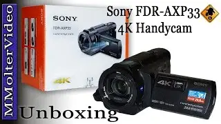 Sony FDR AXP33 4K Handycam Unboxing and first look - Deutsch.