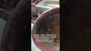 No cookware is as indestructible as tinned copper. #restoration #antique #kitchentools