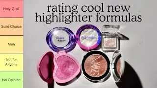 Rating cool new highlighter formulas! Detailed swatch and try on.