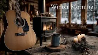 Effortless Focus & Warm Coffee ~ Gentle Winter Morning Guitar
