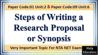 Lecture-89 Steps of Writing a good synopsis or research proposal | How to write a synopsis