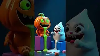 Pumpkin Monster & Marshmallow Ghost | Creepy 3D Horror Loop Shorts