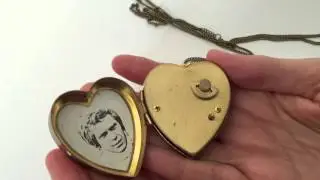 Vintage Miniature Music Box Pendant Necklace and Photo Locket &middot;Personalized Gift