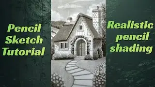 Realistic Pencil Sketch Tutorial | House Drawing with Shading Step by Step.