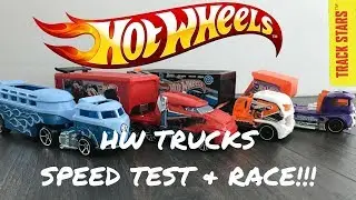 Hot Wheels Track Star TRUCKS Speed Test and Race!!!