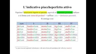 L'indicativo piuccheperfetto attivo di 