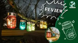 GIGALUMI Solar Hanging Lights, Fairy String Lights, Hanging Solar Lanterns, Mason Jar Lights