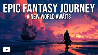 Epic Fantasy Sunset Ambience  Lone Warrior by the Sea  Cinematic Relaxation 4K