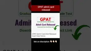 GPAT admit Card released #ytshorts #viral #pharmacy