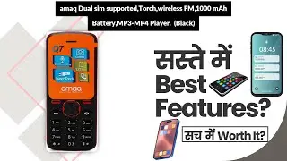 amaq Dual sim supported,Torch,wireless FM,1000 mAh Battery,MP3-MP4 Player. (Black) Review in Hindi |