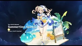 Unlocked Summertime Sparkle Barbara Skin! Quick Showcase [Genshin Impact][1.6 Event]