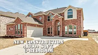 Stunning New 4,300 SF, 6-Bedroom Home for Sale Near Dallas, High Ceiling, Quartz Counters, Spacious!