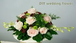 DIY wedding flower : Rose ,Green Calimero ,Orchid