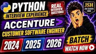 Accenture  Real Time Python Interview Experience | Custom Software Engineer Role