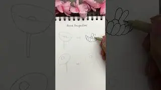 Perspective flower drawing✍️ #perspective #drawing #drawinglessons #drawingtutorial #flowers #artist