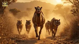 4 Tigers vs 1 Camel || The Final Moment Caught on Camera 🎥🐅