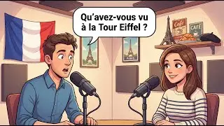 French Conversations A1- A2 | Un fant&ocirc;me &agrave; la Tour Eiffel 👻 | Podcast in French A1&ndash;A2 |