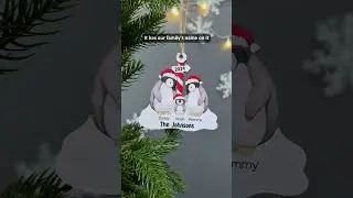 Family Penguin Christmas | Personalized Wooden Cutout Ornament