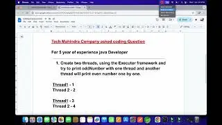 Tech Mahindra Coding Question | Print Even Odd Using Two Threads