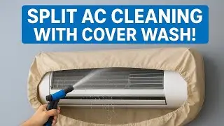 Spilit AC general service with foam, cover plus jet pressure wash at home 