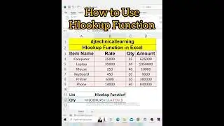 Hlookup Function in Excel | Uses Hlookup Function | #hlookup #excel #exceltips #microsoftexcel